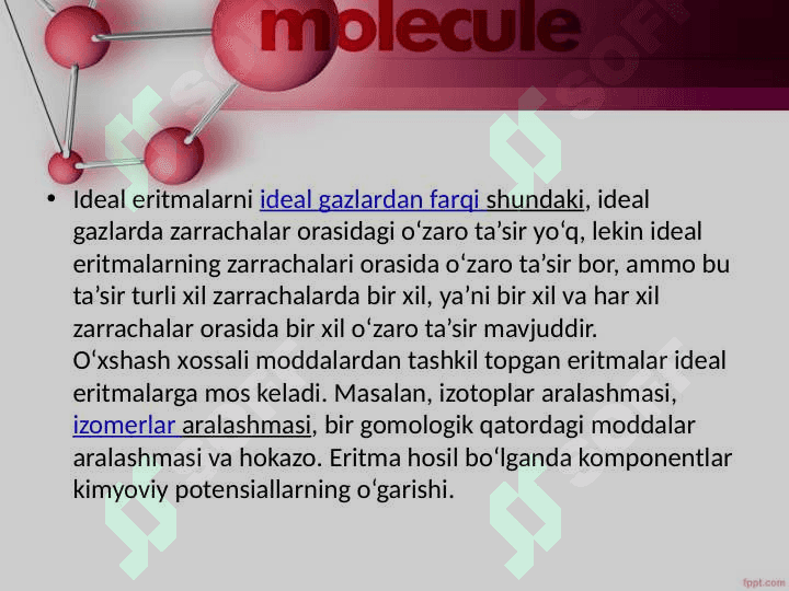 Ideal va real Eritmalar termodinamikasi xususiyatlari 3