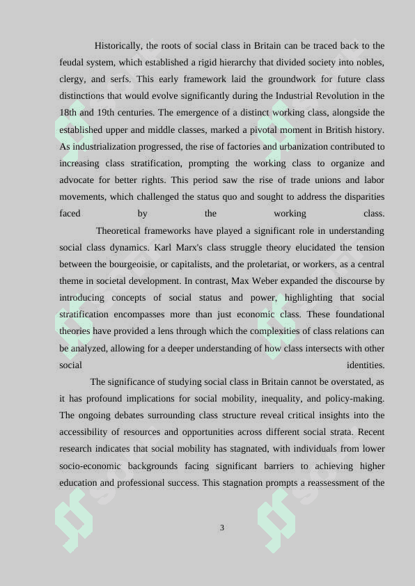 Historical Evolution of Class Structures in Britain 3