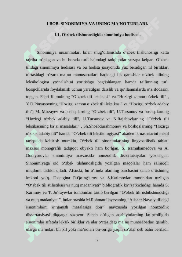 SINONIMIYA VA DARAJALANISH MUNOSABATI. 6