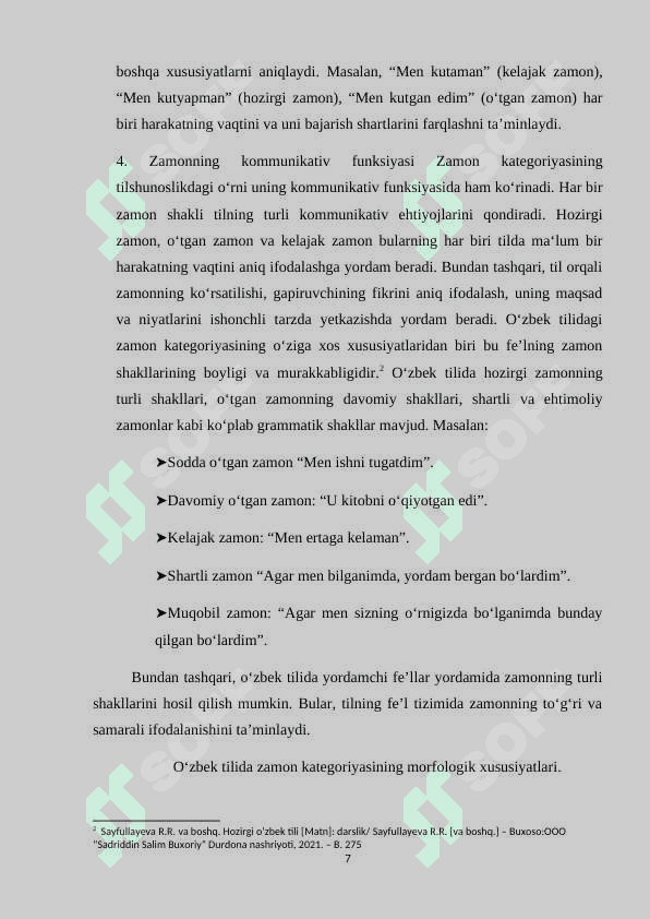 O'ZBEK TILSHUNOSLIGIDA ZAMON KATEGORIYASINING FORMAL TADQIQI 6