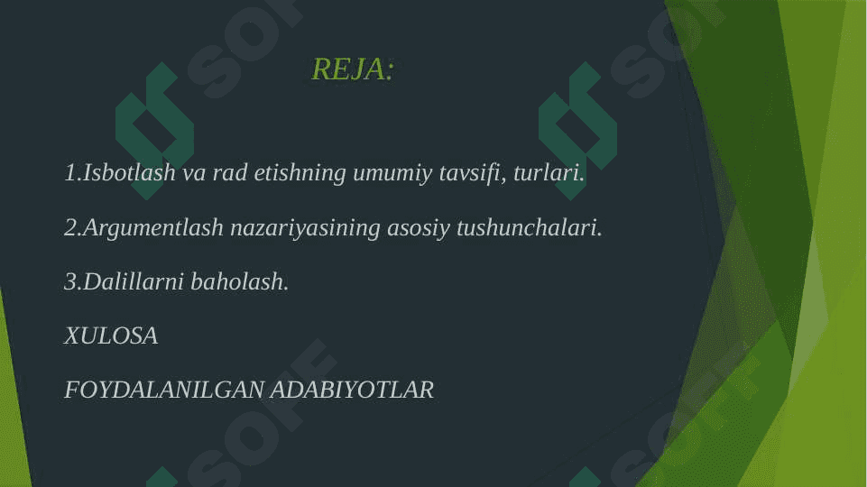 ISBOTLASH VA RAD ETISHNING UMUMIY TAVSIFI VA TURLARI 2