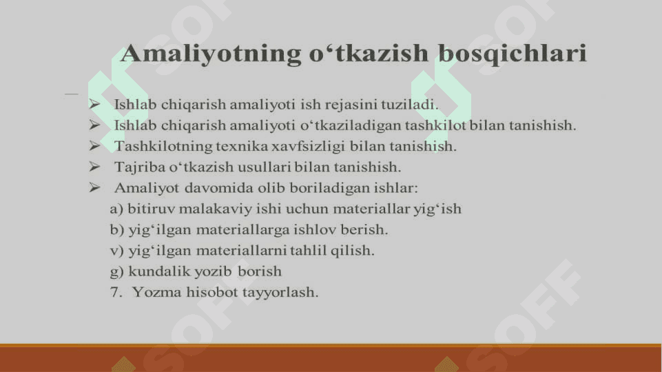 Ishlab chiqarish amaliyotida o’rganilgan Qoqio’tdoshlar oilasining vakillari, tasnifi va ahamiyati 7