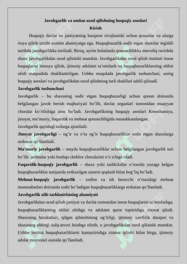 Javobgarlikdan ozod qilishning turlari 2
