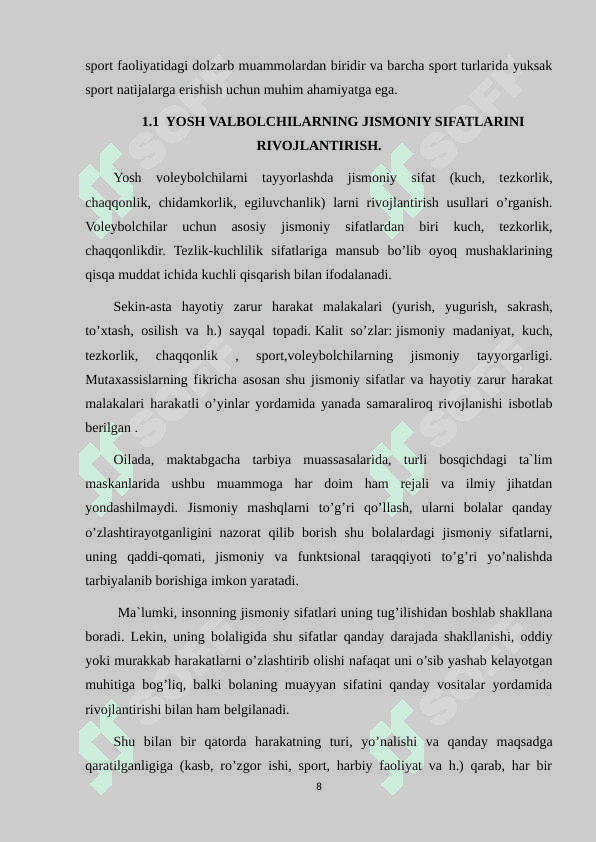 YOSH VALEBOLCHILARNI TAYYORLSH. 8