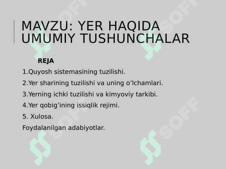 Yer haqida umumiy tushunchalar 2