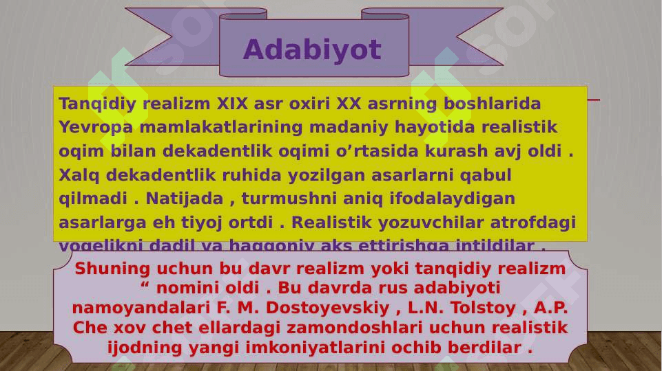 XIX asr oxirida Yevropada adabiyot va sanʼat 3