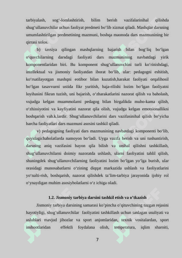 Jismoniy tarbiya darsining tuzilishi 7