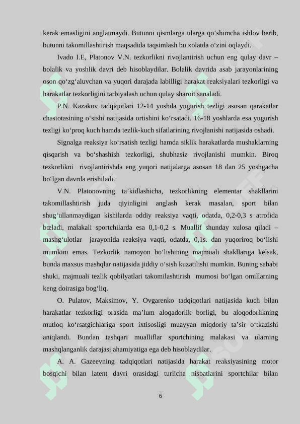 Tezkorlik va uni tarbiyalash metodikasi 6