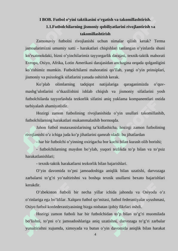 Futbol o‘yini taktikasini o‘rgatish 4