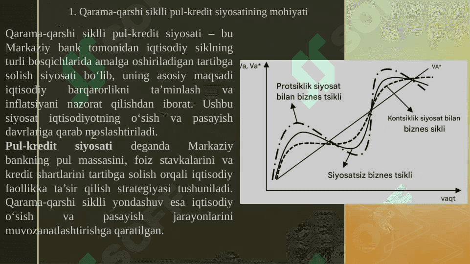 Qarama qarshi siklli pul-kredit siyosati 2