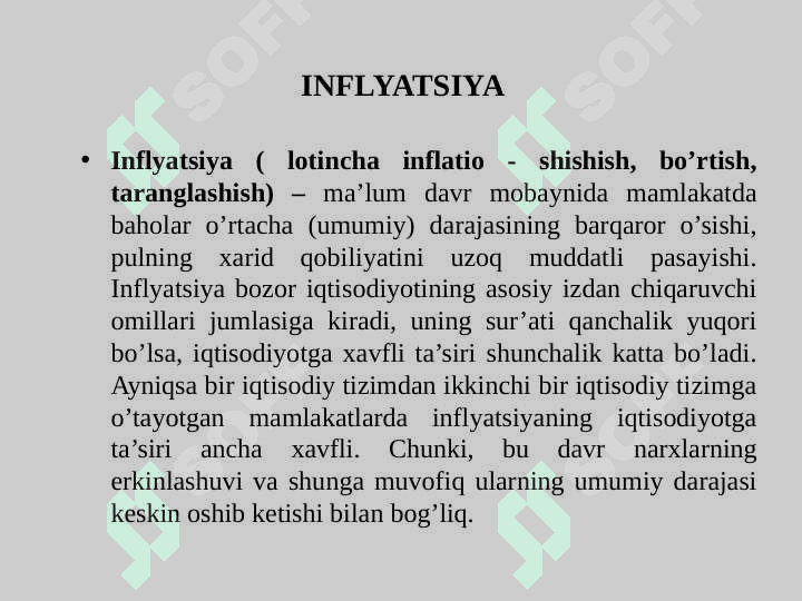 INFLYATSIYA VA INFLYATSIYAGA QARSHI SIYOSATI 3