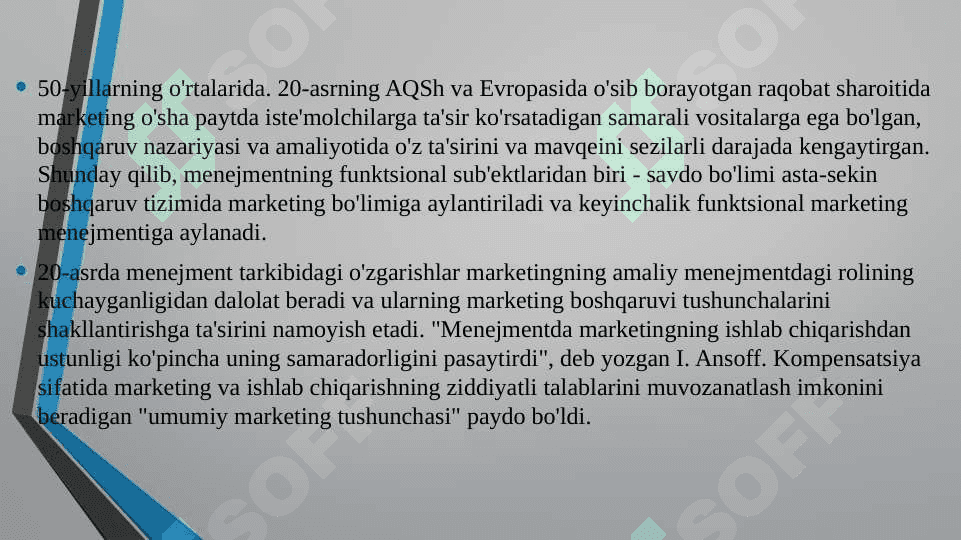 NATIJAVIYLIKKA YO‘NALTIRILGAN MARKETING MENEJMENTI 4