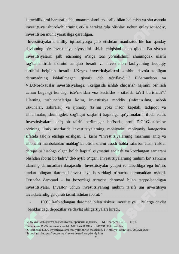 Davlatning tarkibiy-investitsiyaviy siyosati. Iqtisodiyotning tarkibiy tuzilishi. Oʻzbekistonda kichik biznes va xususiy tadbirkorlik faoliyatining davlat tomonidan tartibga solinishi. Davlatning tabiiy resurslardan foydalanish jarayonlarini tartibga solishi va ekologiya sohasidagi siyosati. 2