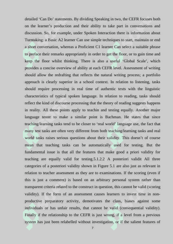 Assessing learner’s speaking skills according to CEFR 7