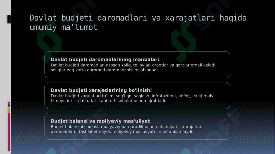 Davlat budjeti daromadlari va xarajatlari 2