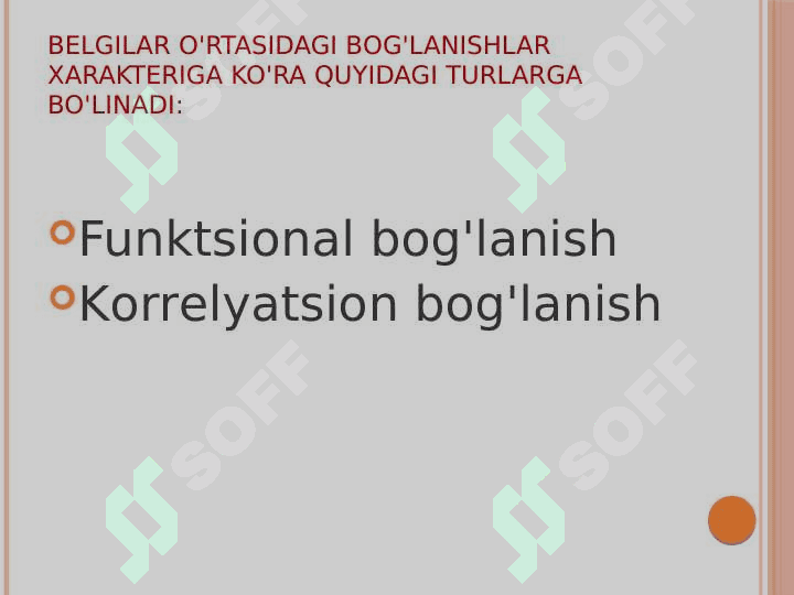 O‘zaro bog‘lanishlarni statistikada o‘rganish 4
