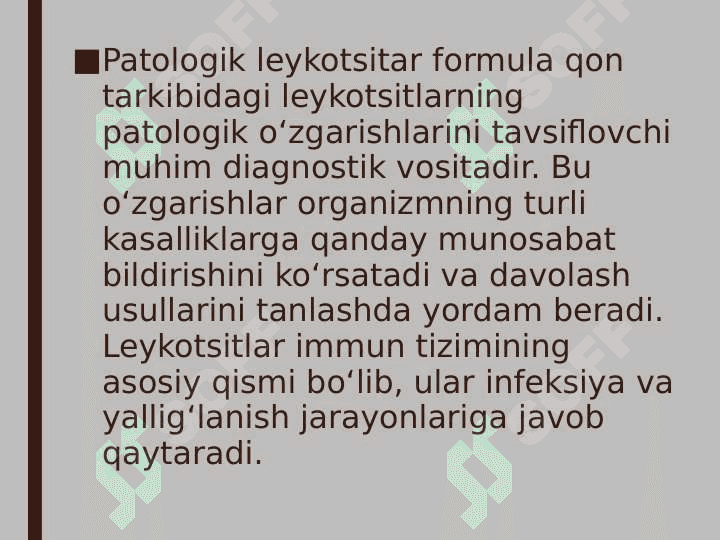 Patologik leykotsitar formula 2