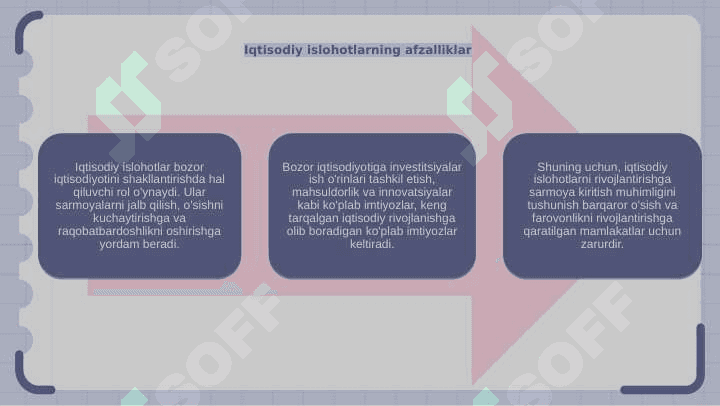 Iqtisodiy islohotlar. Investitsiyalarning bozor iqtisodiyotidagi ahamiyati 5