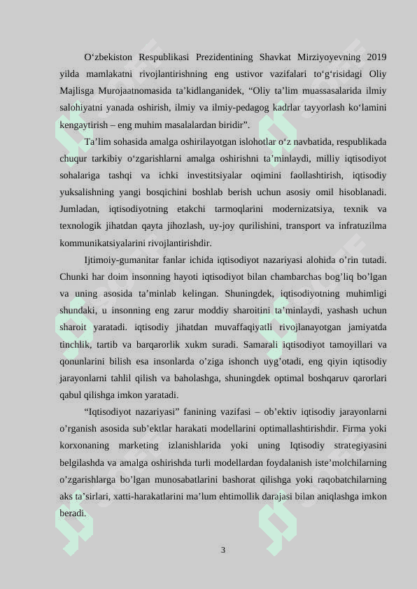 Iqtisodiyot nazariyasi barcha iqtisod fanlarining nazariy 3
