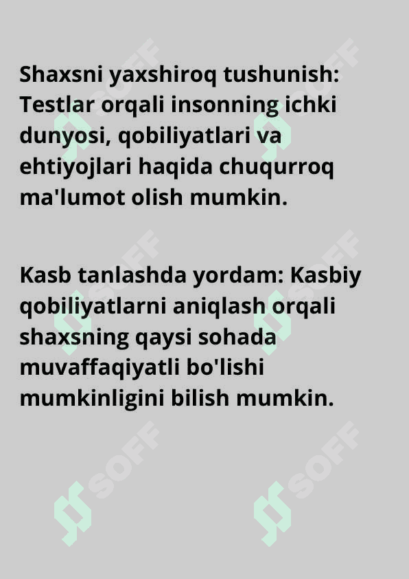 Psixologik testlar,turlari 4