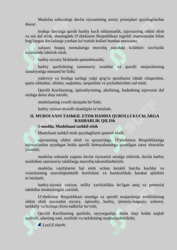 MUDOFAA TO‘G‘RISIDAGI QONUNNING UMUMIY QOIDALARI HAQIDA 3