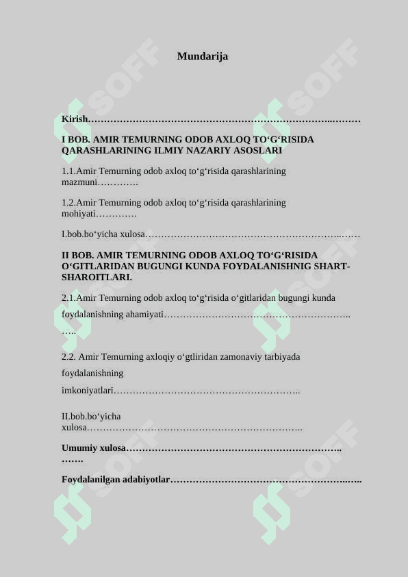 Amir Temurning odob-axloq to'g'risida o'g'itlari 2