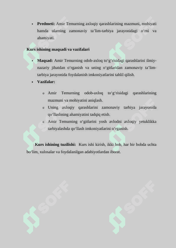 Amir Temurning odob-axloq to'g'risida o'g'itlari 5