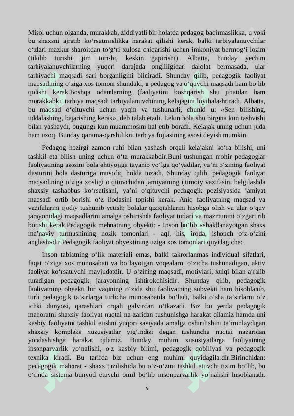 Pedagogik faoliyatda stressga sabab bo'luvchi omillar psixokorreksiyasi 5
