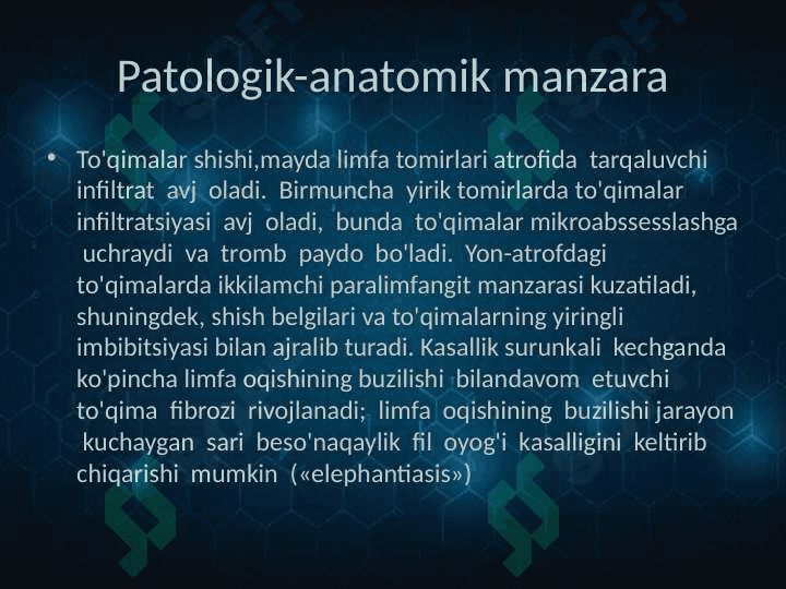 Limfa tugunlari, kon va limfa tomirlari yiringili yallig‘lanish xastaliklari: limfadenit, limfangit, tromboflebit 8