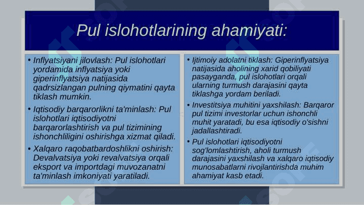 Pul islohoti 4