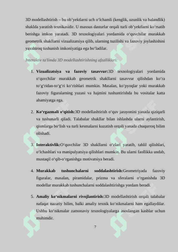 FAZOVIY FIGURALARNING KOMBINATSIYALARINI O'QITISH METODIKASI 7