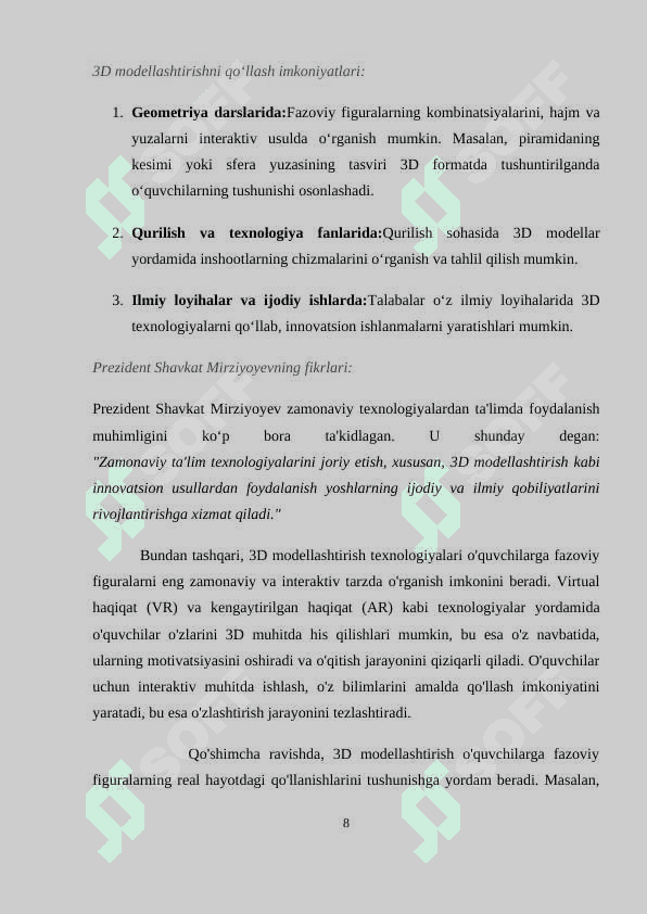 FAZOVIY FIGURALARNING KOMBINATSIYALARINI O'QITISH METODIKASI 8