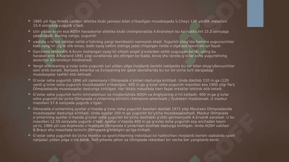 G’ovlar osha yugurish texnikasi asoslari 4