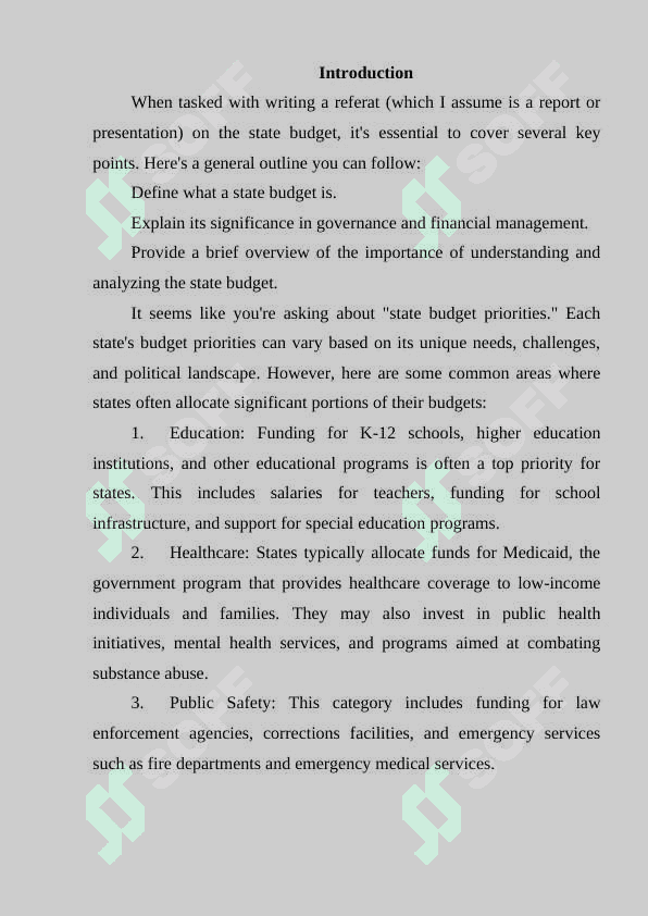 THE STATE BUDGET 2