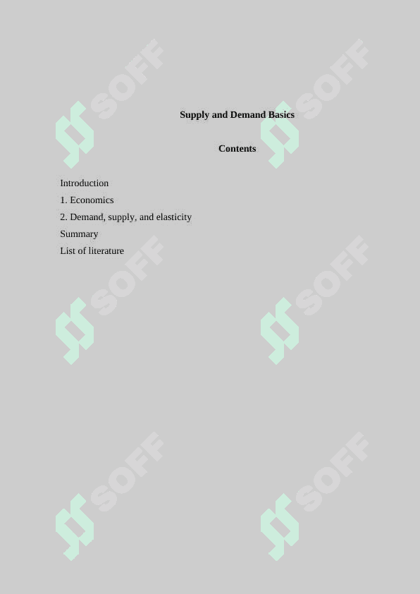 Supply and Demand Basics 2