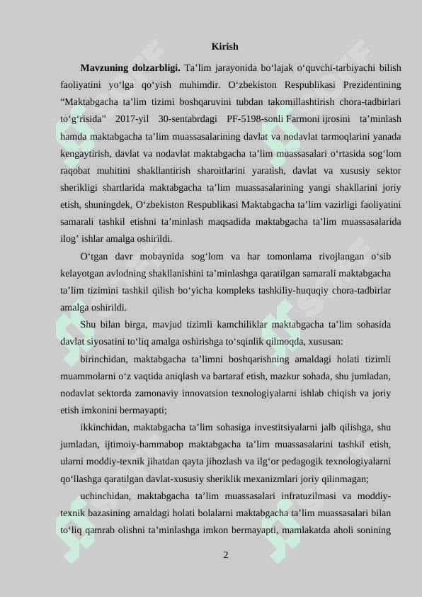 MAKTABGACHA TA’LIM MUASSASALARI JISMONIY TARBIYA MASHG’ULOTLARI 2