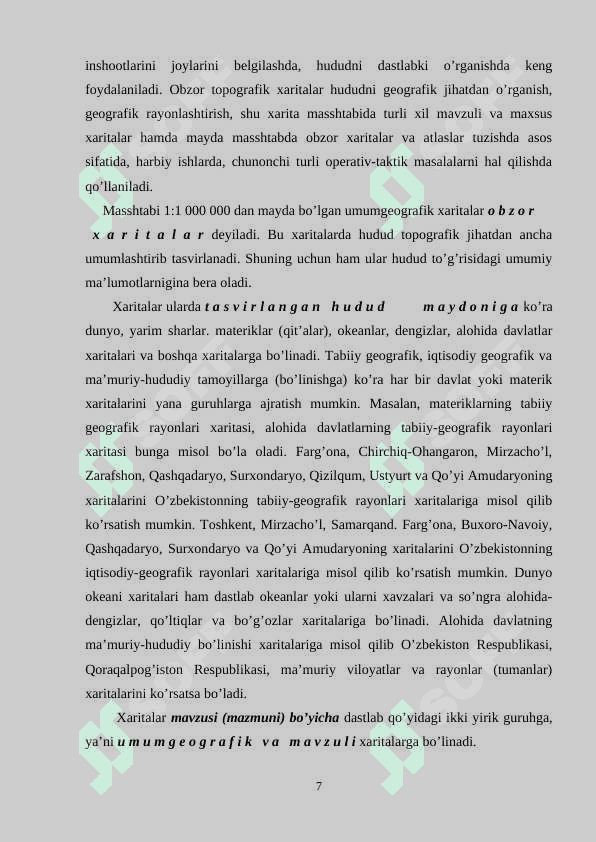 XARITALAR TURLARI VA UNDAN FOYDALANISH USULLARI 8
