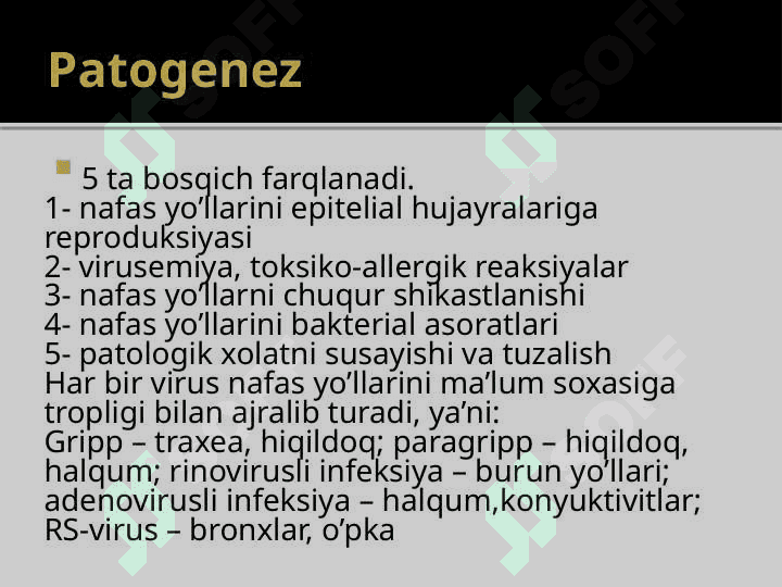 O’RVI o`tkir respirator virusli infeksiya 5