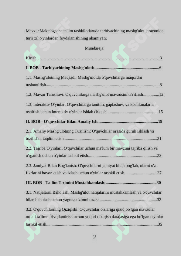 Maktabgacha ta'lim tashkilotlaruda tarbiyachining mashg'ulot jarayonida turli xil o'yinlardan foydalanishining ahamiyati 2