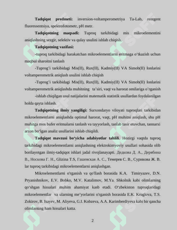SURXONDARYO VILOYATI TUPROGʻI TARKIBIDAGI MIS(II), RUX(II), KADMIY(II) VA SIMOB(II) IONLARINI VOLTAMPERMETRIK ANIQLASH 3