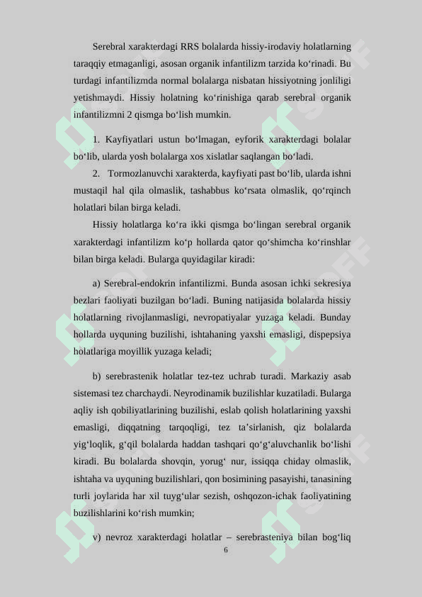 Ruxiy  rivojlanishida  sustlashgan bolalar bilish jarayonlarini oʻziga xosligi 6