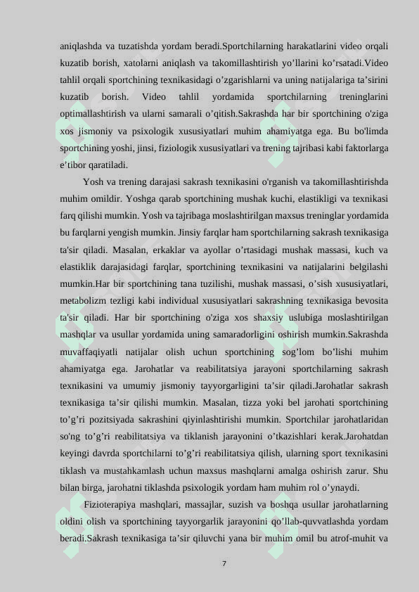 BALANDLIKKA TO’LQIN USULIDA SAKRASH TEXNIKASINI TAKOMILLASHTIRISH 7