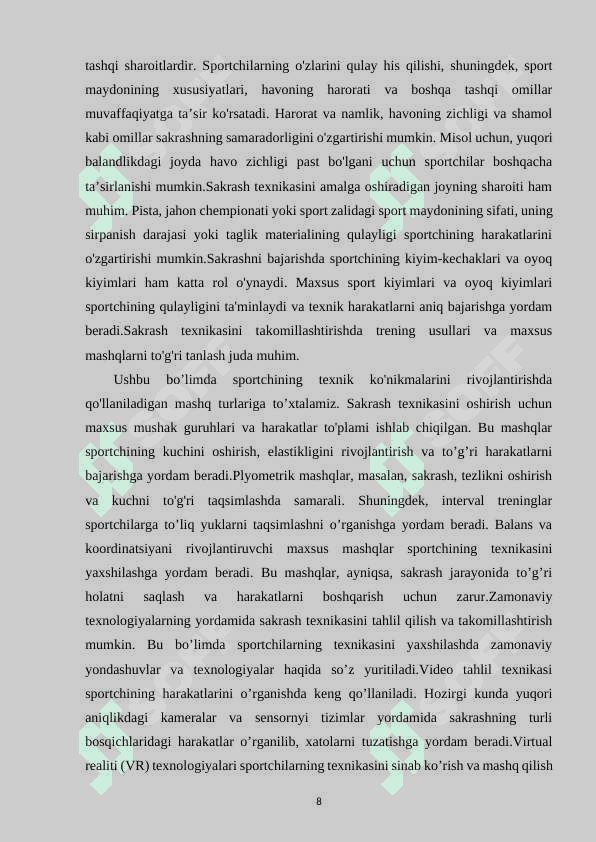 BALANDLIKKA TO’LQIN USULIDA SAKRASH TEXNIKASINI TAKOMILLASHTIRISH 8