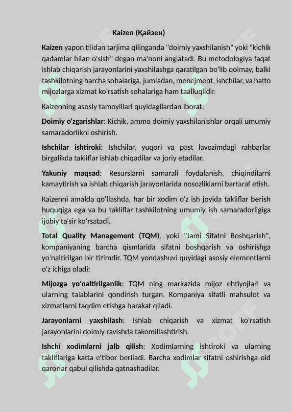 Xorijiy  davlatlarda sifatni boshqarish tizimi. 6