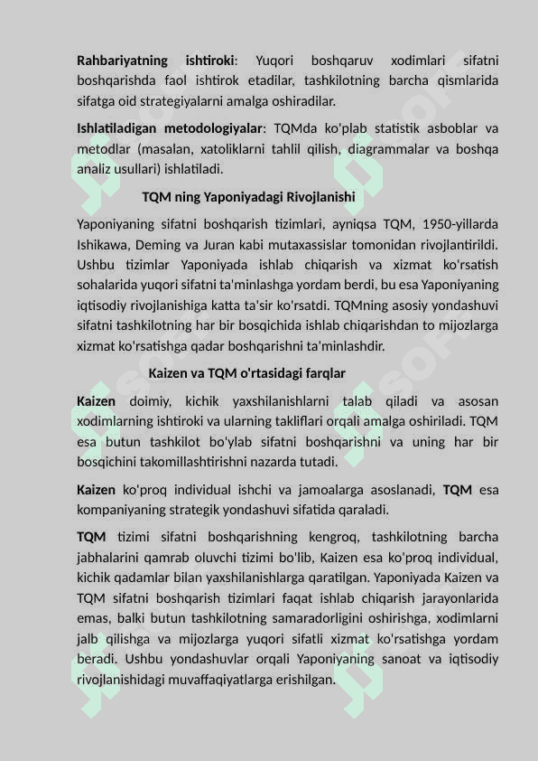Xorijiy  davlatlarda sifatni boshqarish tizimi. 7