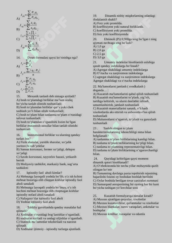 Statistika test YN 4