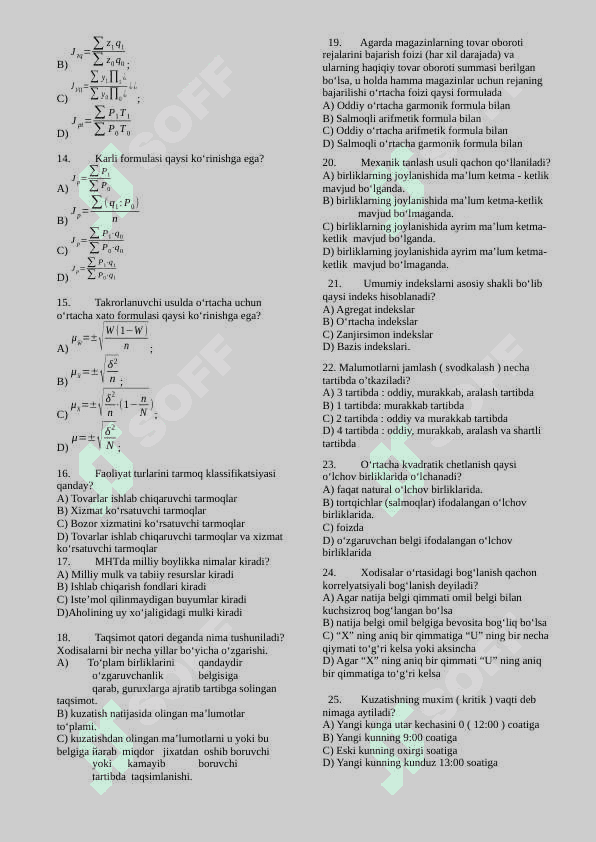 Statistika test YN 6
