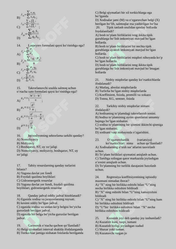 Statistika test YN 8
