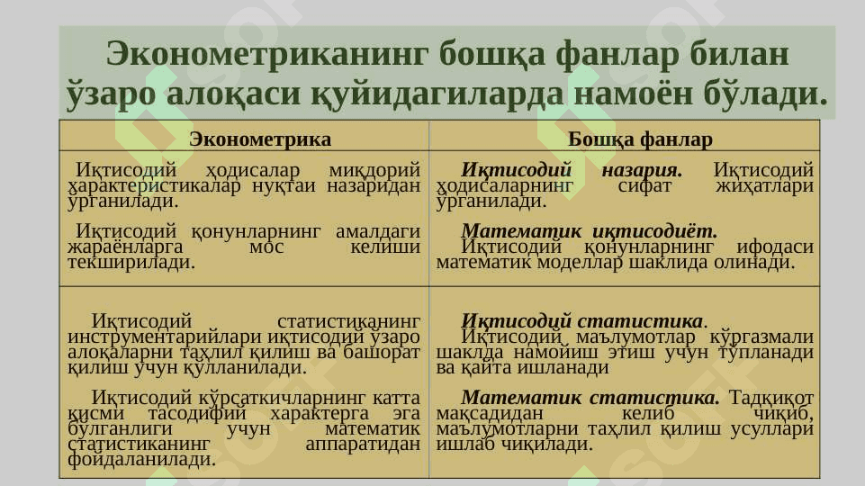 ЭКОНОМЕТРИК МОДЕЛЛАШТИРИШ АСОСЛАРИ 3