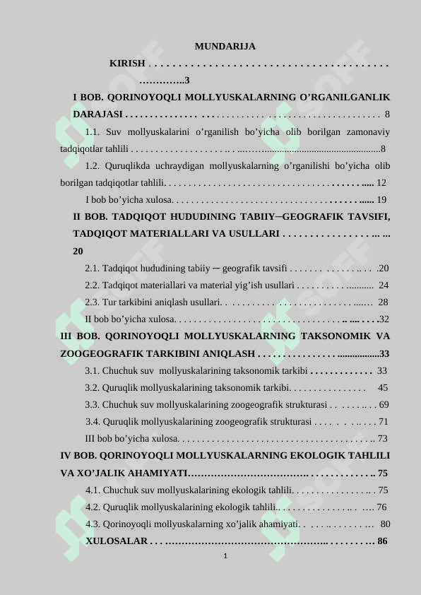 “BOYSUN TUMANI HUDUDIDA UCHROVCHI QORINOYOQLI MOLLYUSKALAR (GASTROPODA: PULMONATA)NING BIOLOGIK XILMA-XILLIGI” 2